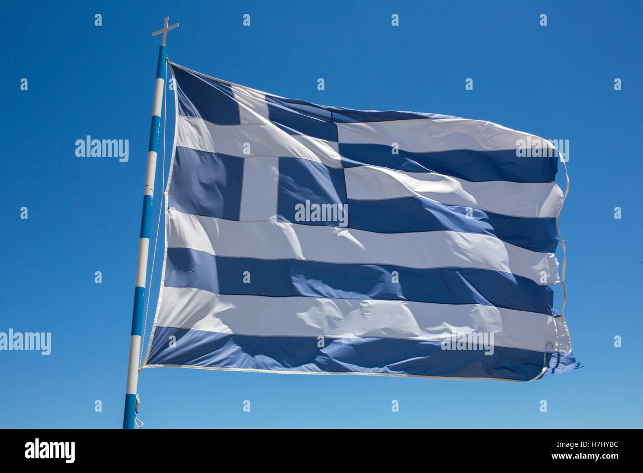 Griechische Flagge Stockfoto