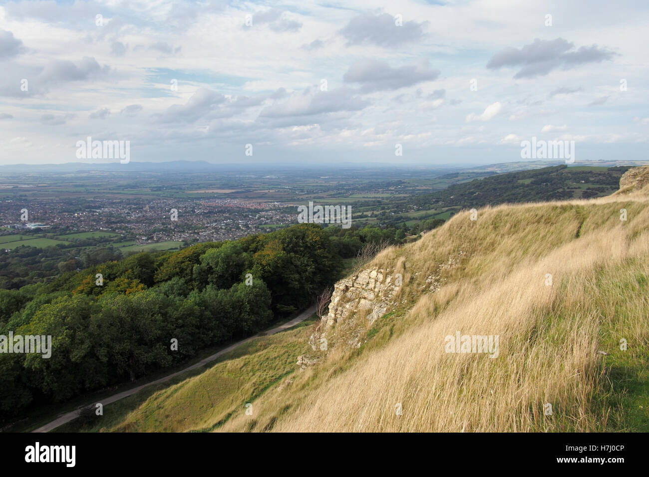 Cleeve Hill in den Cotswolds, Gloucestershire, England UK Stockfoto