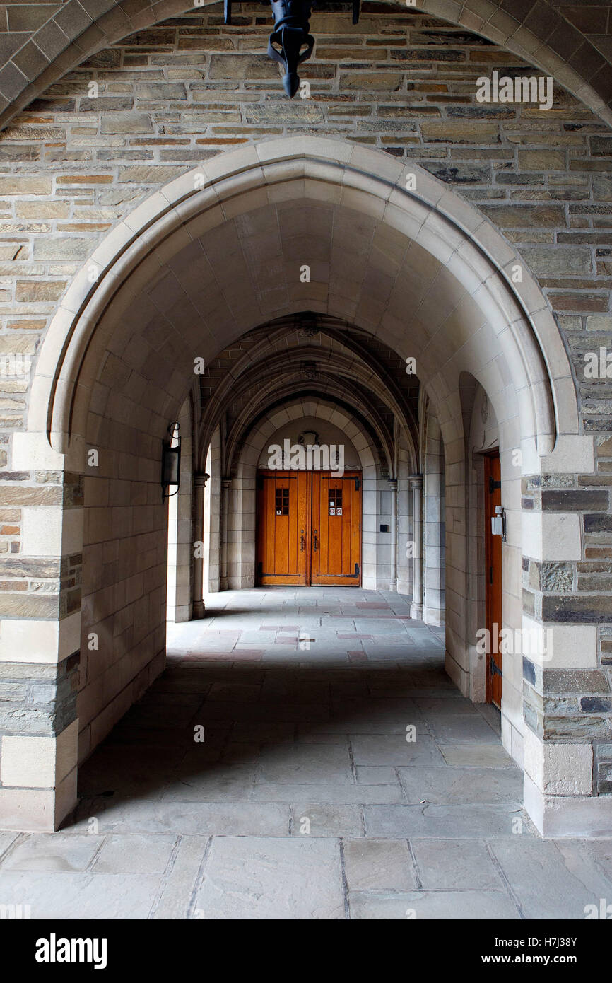 Torbogen am Cornell Law School, Cornell University, Ithaca, New York, Vereinigte Staaten von Amerika Stockfoto
