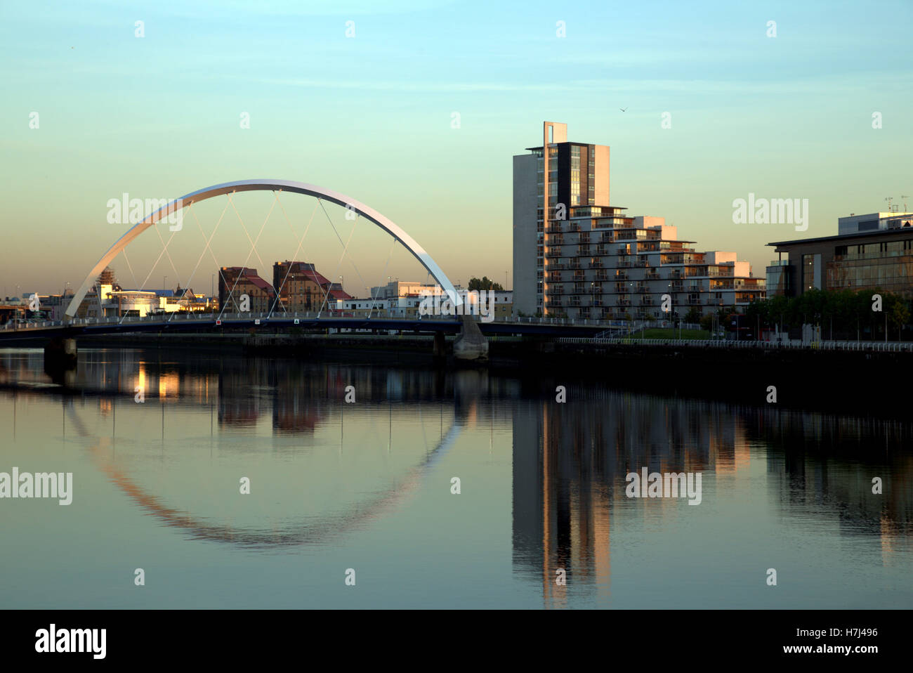 Glasgow-Auge oder zuzukneifen Brücke Clyde-Glasgow Stockfoto