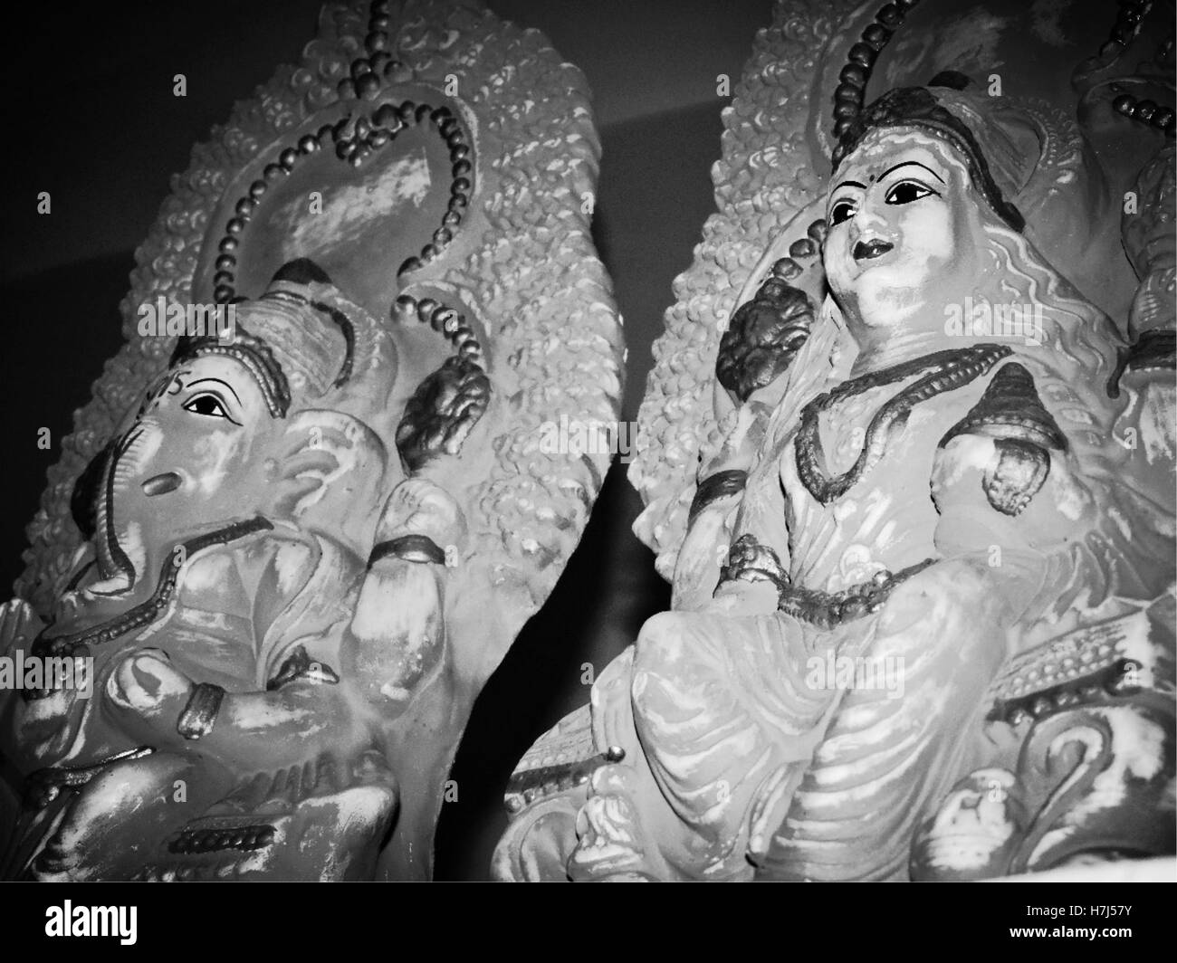 Hindu-Gottheiten - Lord Ganesha und Göttin Laksmi Stockfoto