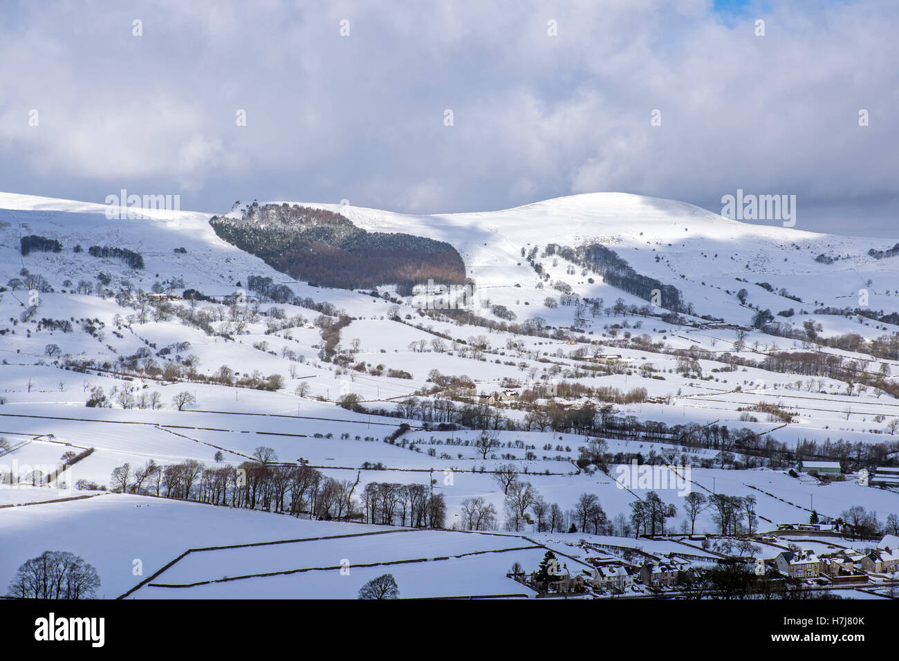 Losehill und die Hoffnung Tal im Winter, Peak District National Park, Großbritannien Stockfoto