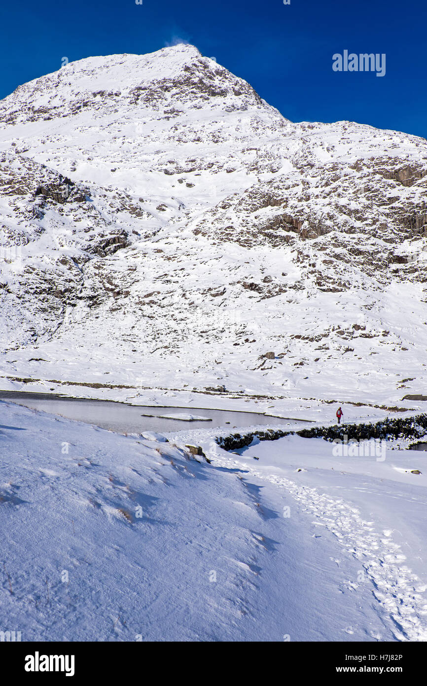 Crib Goch, Snowdonia unter winterlichen Bedingungen Stockfoto