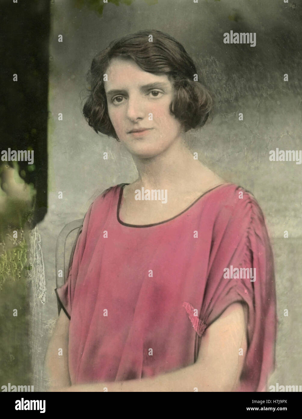 Hand-farbigen Porträt einer Frau, Italien Stockfoto