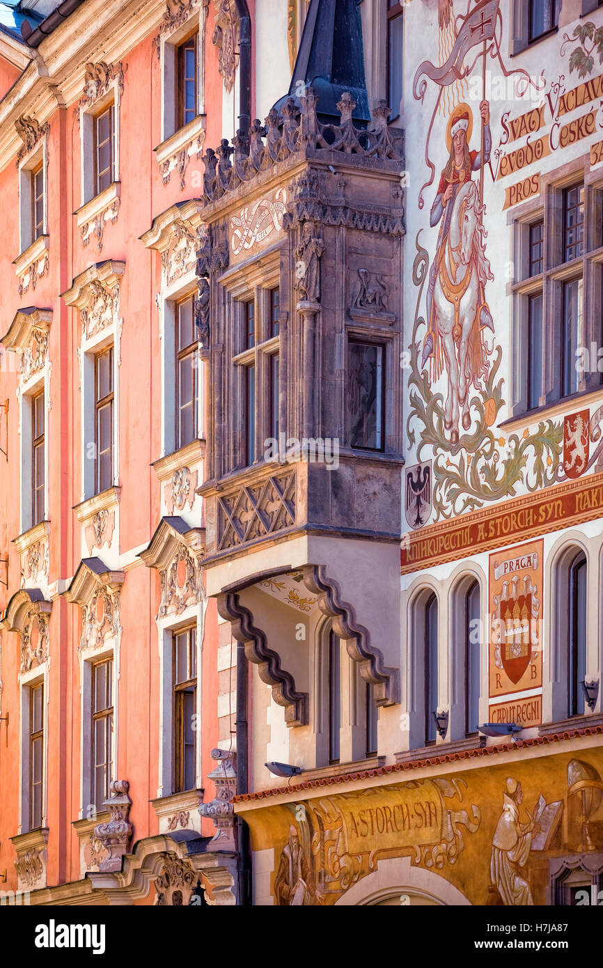 Storch-Haus in der Altstädter Ring, Prag Stockfoto