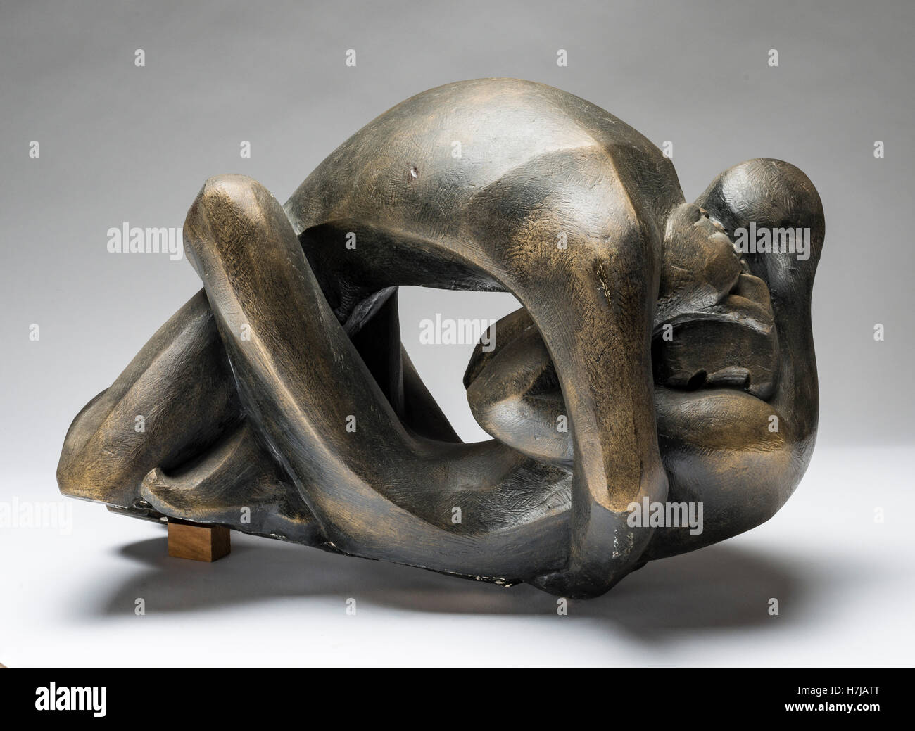 Ringern, patiniert Gips Skulptur des französischen Bildhauers Jean Henninger 1958 Stockfoto