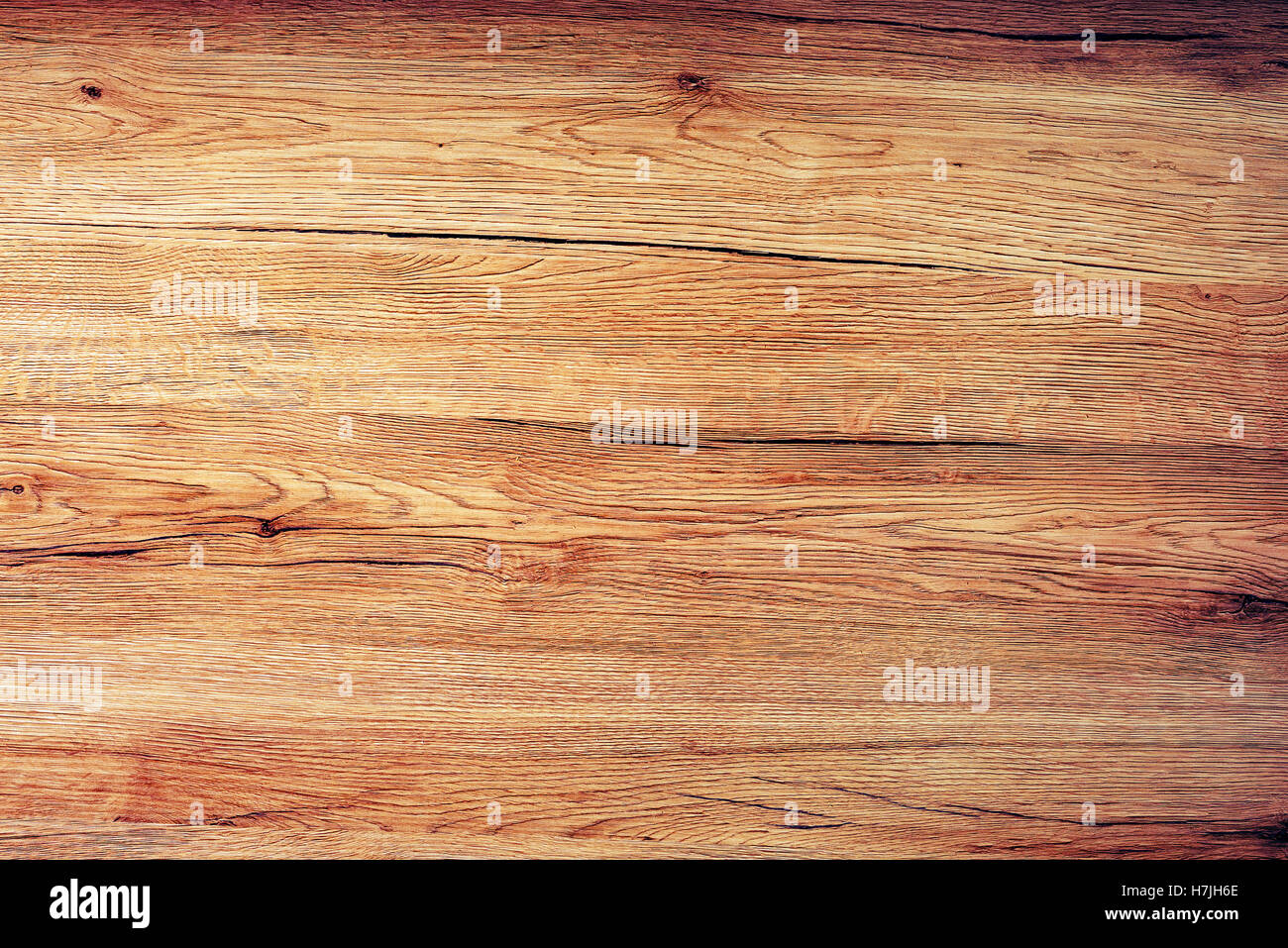 Rustikales Holzbrett Textur, Tabelle Draufsicht als Hintergrund Stockfoto