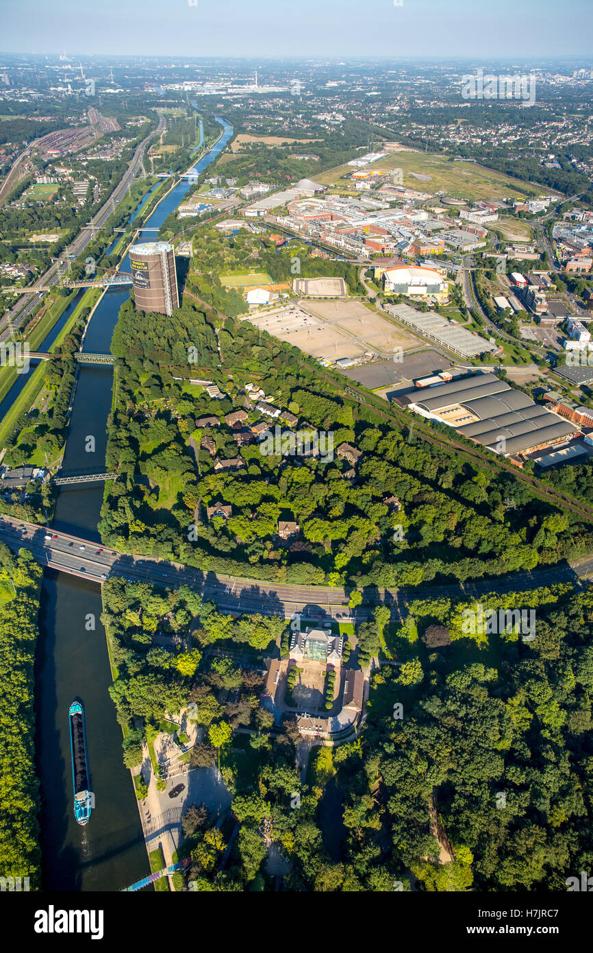 Luftbild, Oberhausen Beamten Kolonie Grafenbusch, historische Siedlung und Arbeitnehmer Siedlung für Gutehoffnungshütte Stockfoto