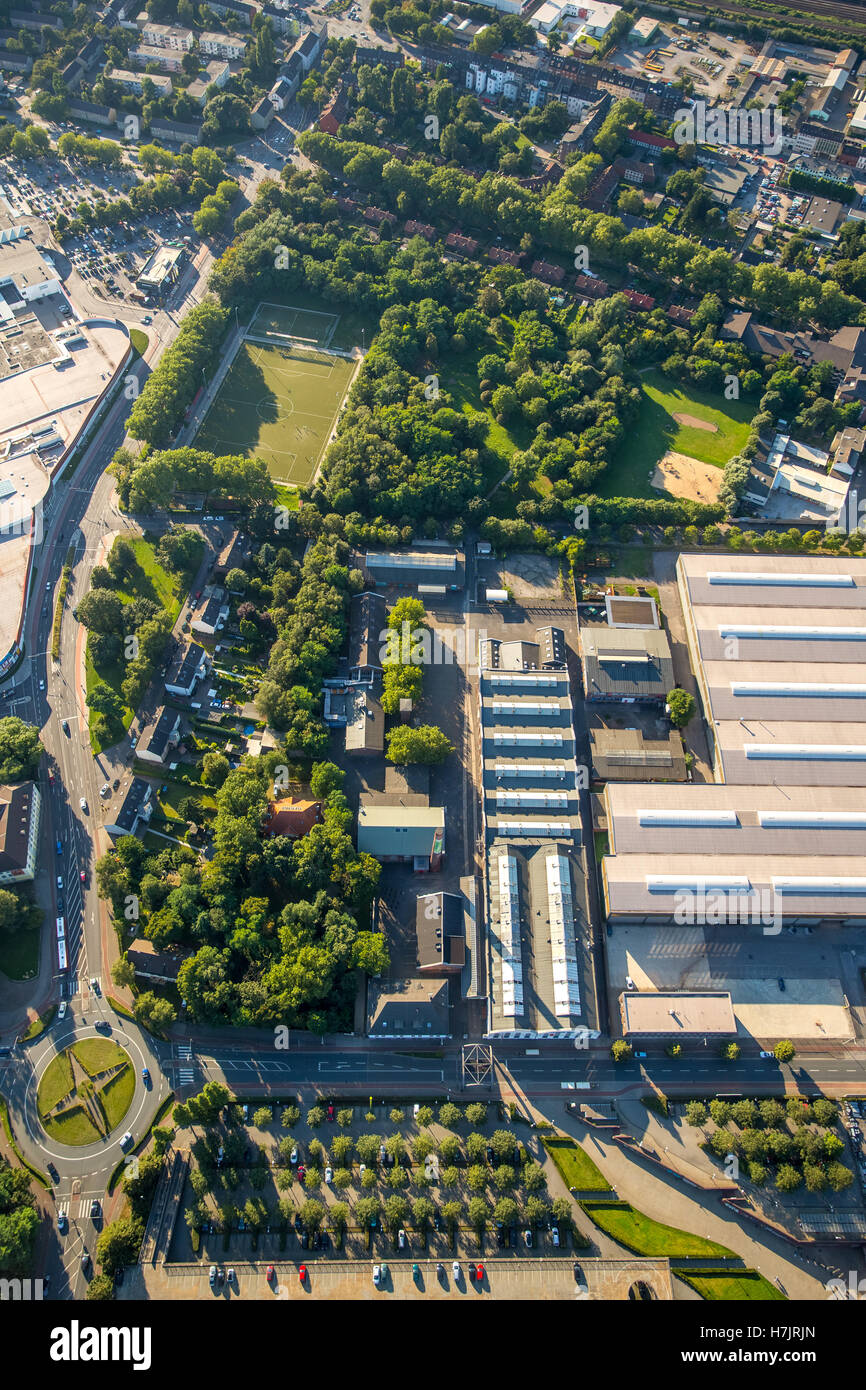 Luftaufnahme, Oberhausen Stationquarter Altenberg Kolonie Gustav-Straße, historische Arbeitsplatz Siedlung auf der Industrie-Museum-A Stockfoto