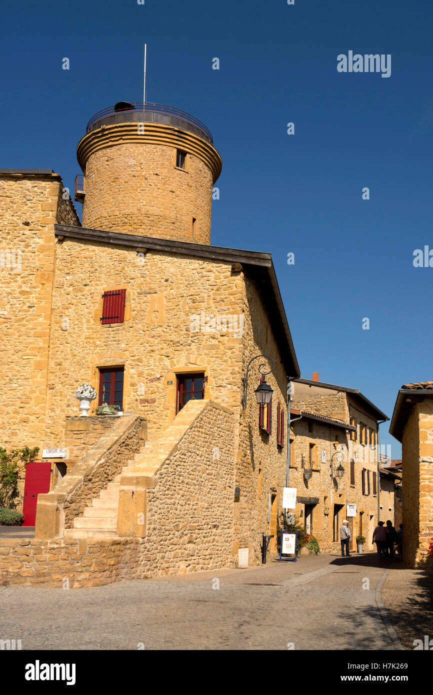Oingt bezeichnete die schönsten Dörfer Frankreichs, Department Rhône, Auvergne Rhone Alpes, Frankreich Stockfoto