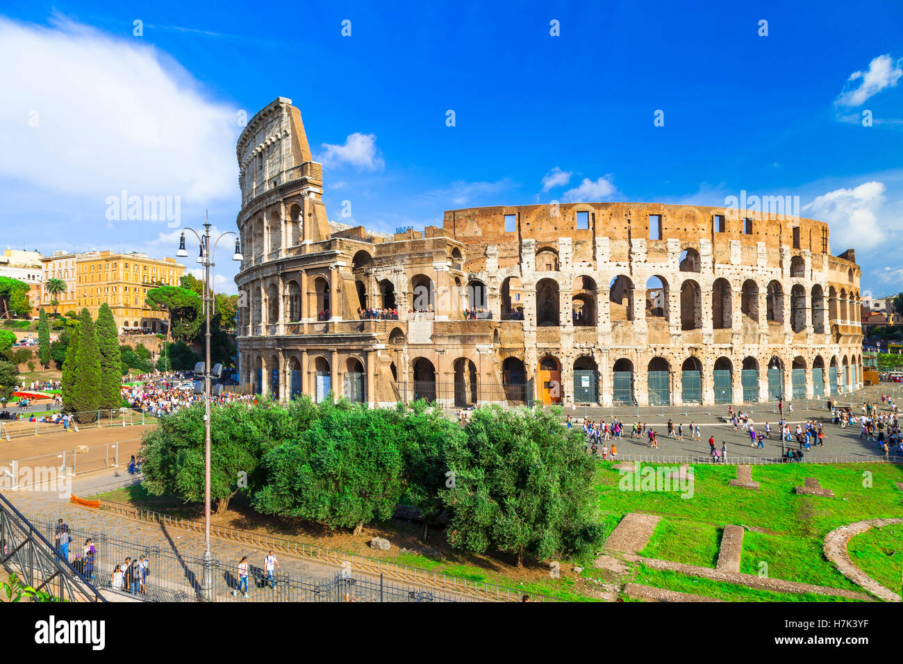 Größte italienische Wahrzeichen - Kolosseum Stockfoto