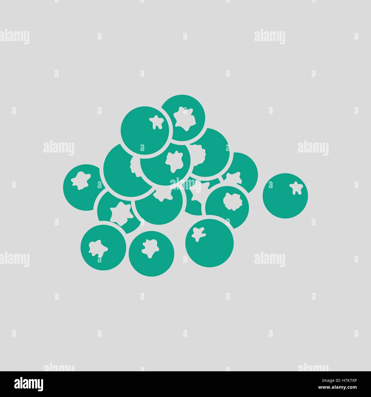 Heidelbeer-Symbol. Grauer Hintergrund mit grün. Vektor-Illustration. Stock Vektor