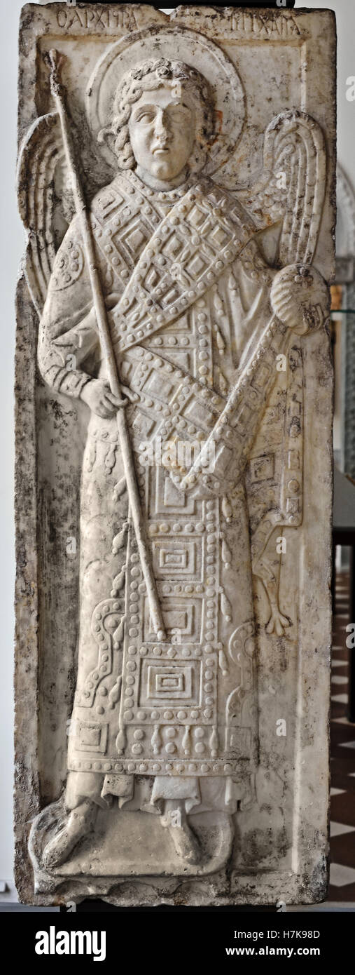 Symbol mit dem Erzengel Michael in Relief 13. Jahrhundert Constantinople Istanbul Türkei türkische Osten Roman Stockfoto