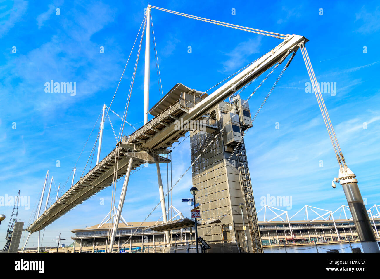 Royal Victoria Dock Bridge in London, Großbritannien Stockfoto