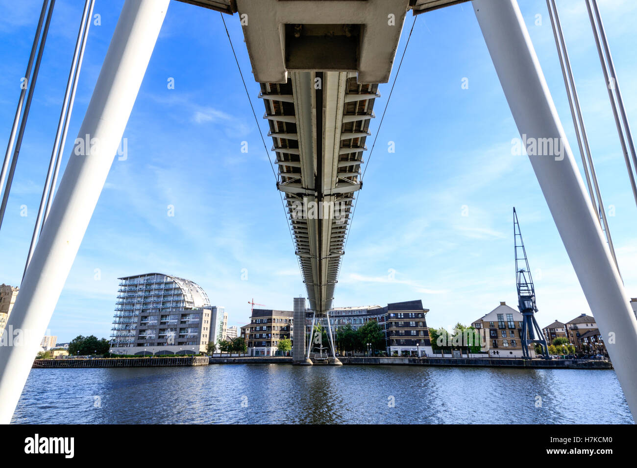 Royal Victoria Dock Bridge in London, Großbritannien Stockfoto