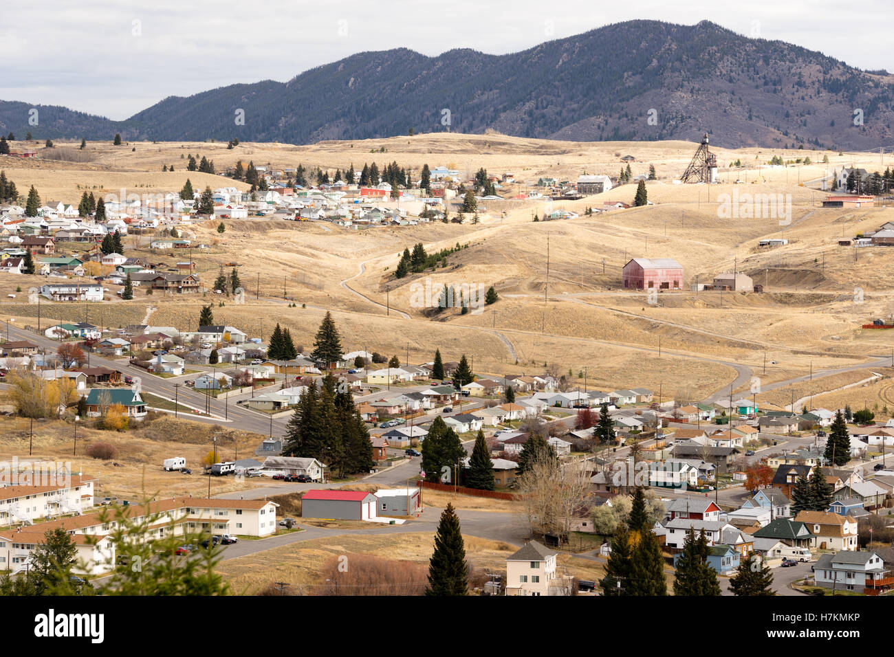 Die Innenstadt von Butte Montana mit Winter-Einstellung in Stockfoto