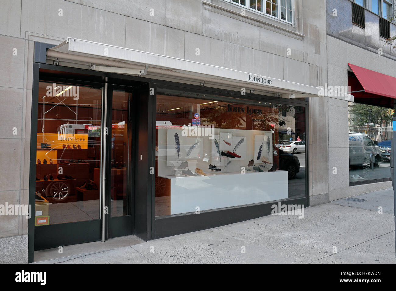 Die John Lobb Designer Schuhgeschäft in Manhattan, New York City, Vereinigte Staaten. Stockfoto