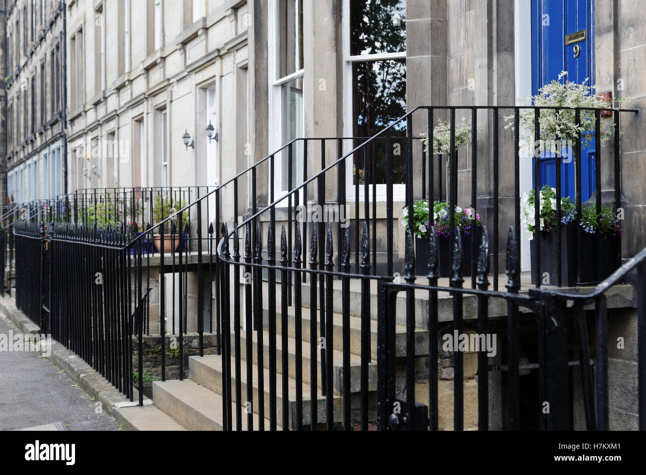 Edinburgh-Georgian House feine Fassaden Blick auf die Straße Stockfoto