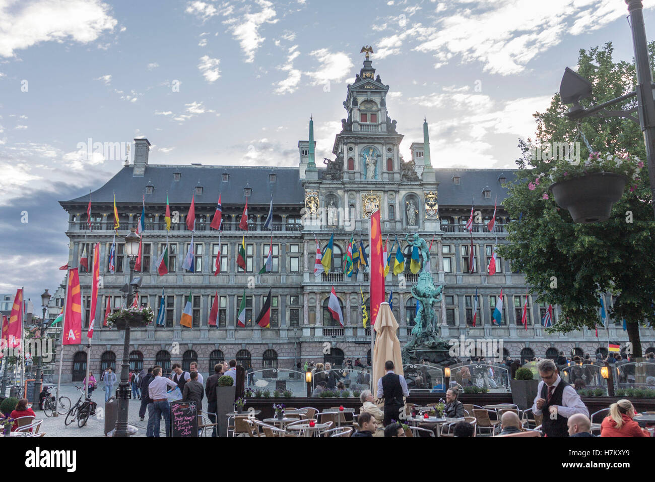 Rathaus Grote Markt Antwerpen Belgien Stockfoto