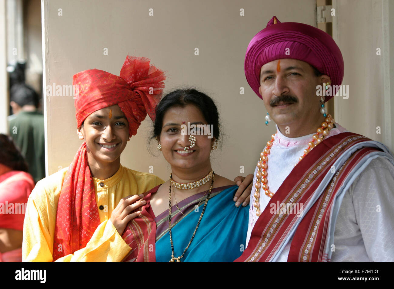 Traditionelle indische Familie Stockfoto