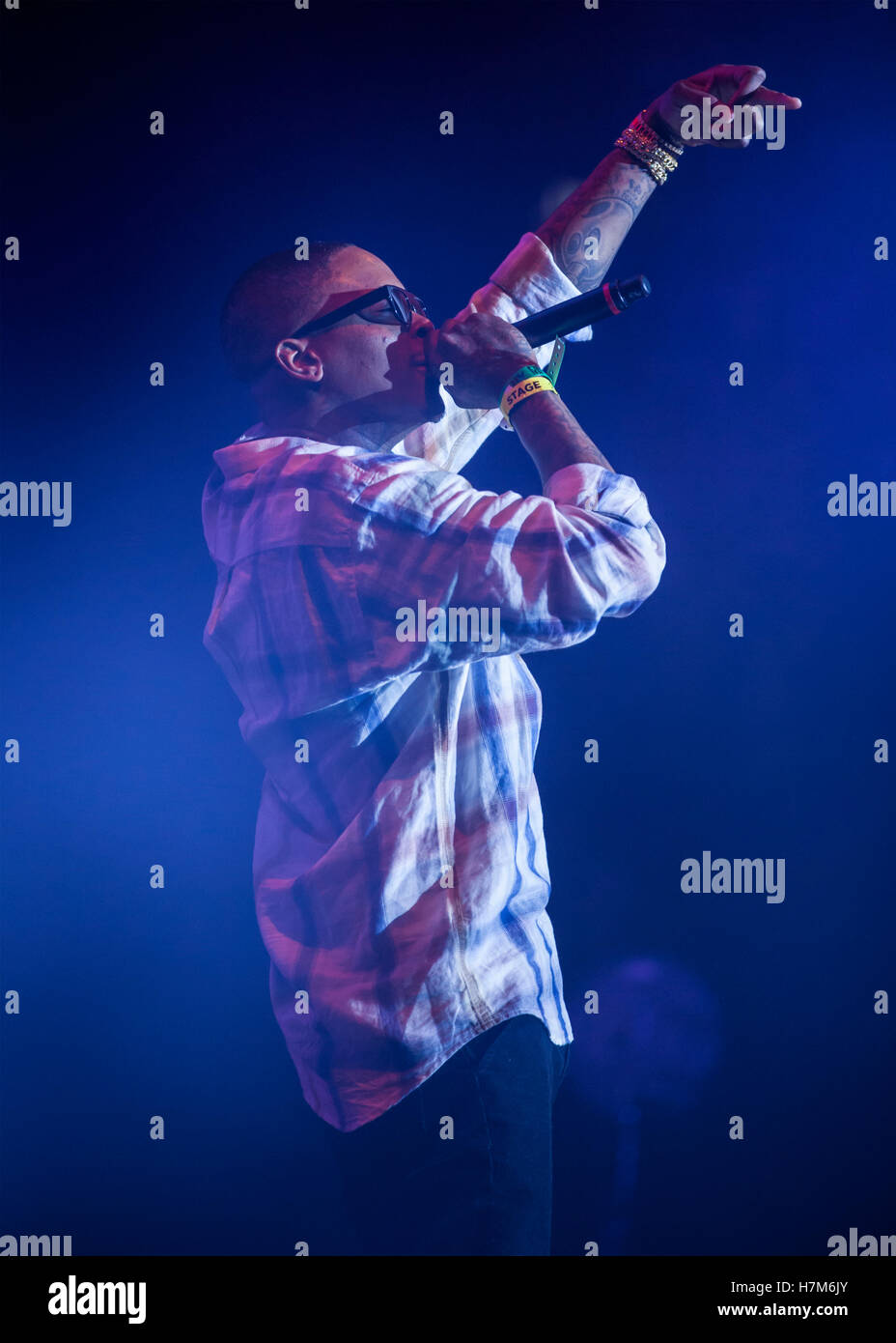 YG führt bei der echten Show 2016 präsentiert von Real 92,3 im Forum in Los Angeles, Ca Stockfoto
