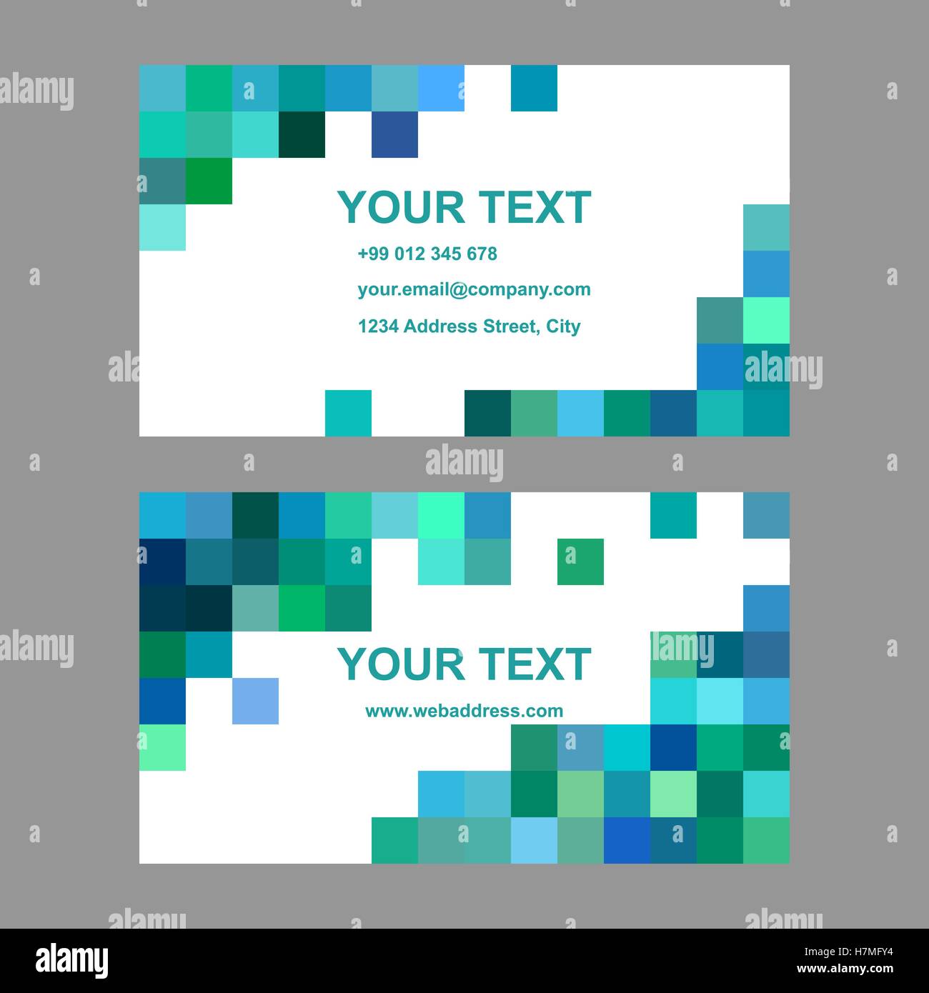 Grün blau Platzgestaltung Visitenkarte Vorlage Stock Vektor