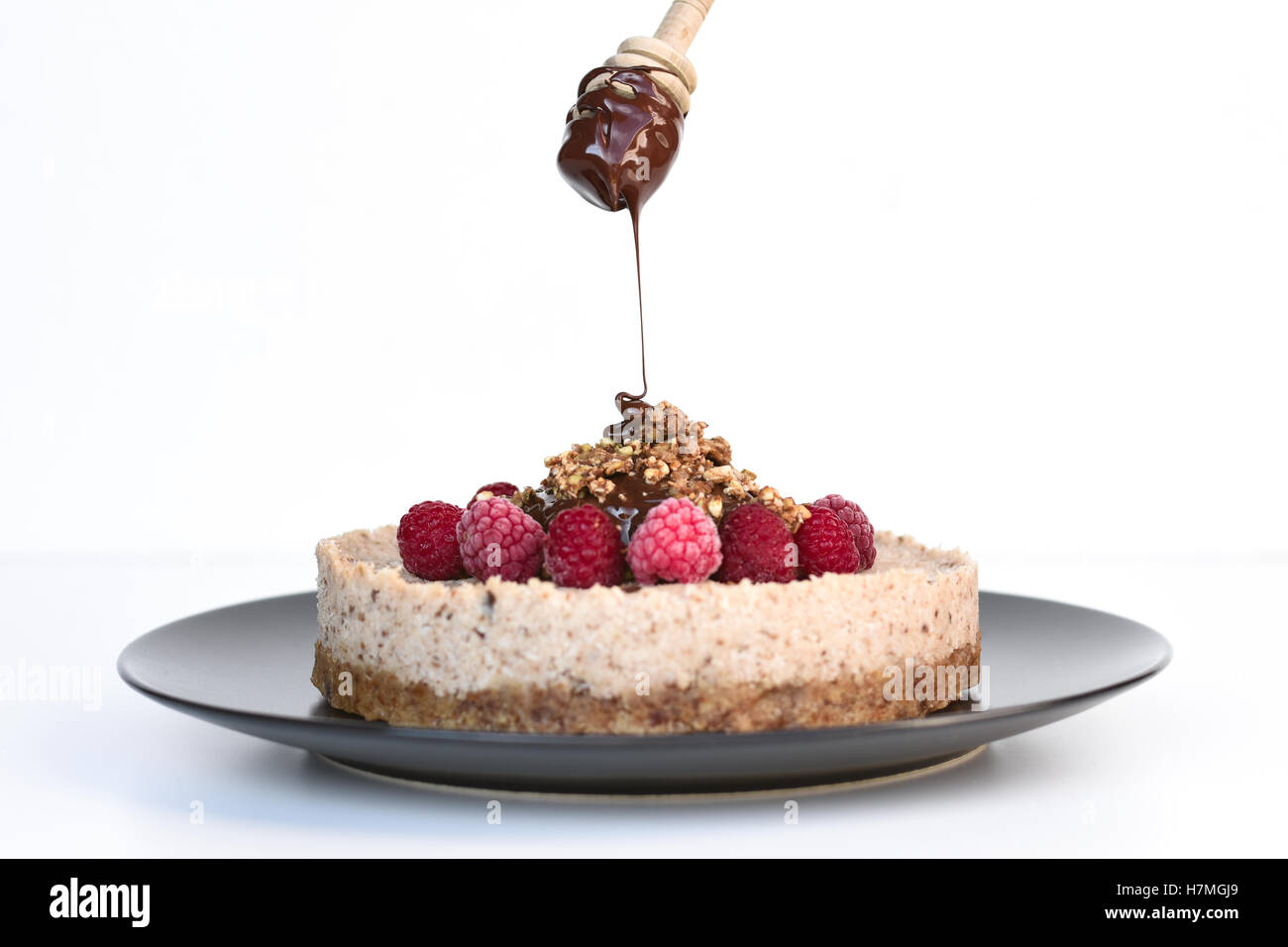 Vegane Himbeer Kuchen Stockfoto