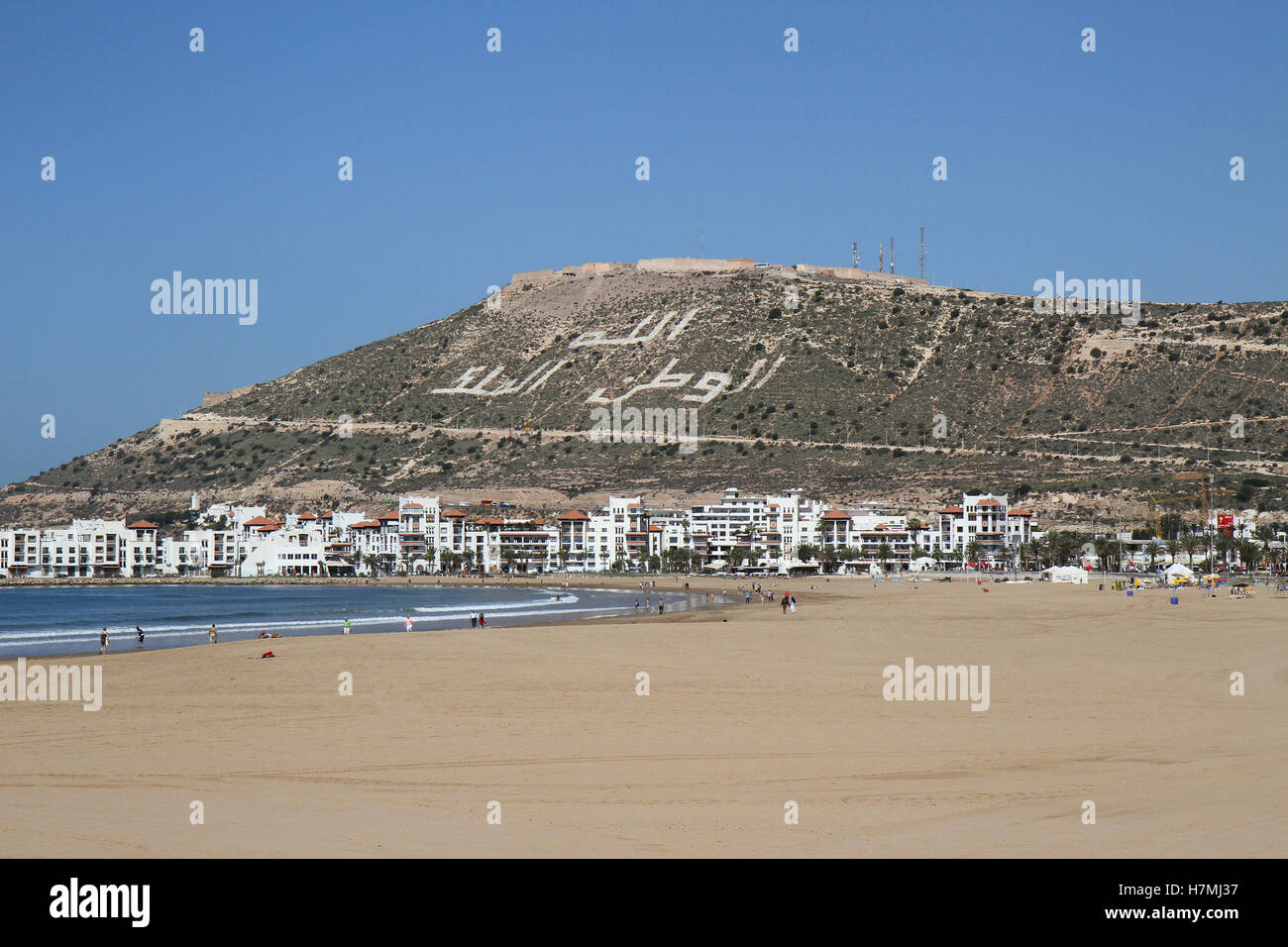 Leeren Strand von Agadir Marokko Stockfoto