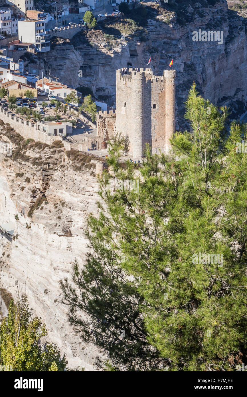 Burg der Almohaden Ursprung des Jahrhunderts XII, nehmen in Alcala des Júcar, Provinz Albacete, Spanien Stockfoto