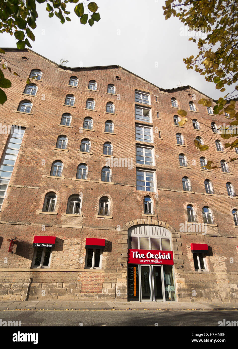 Die Orchidee chinesisches Restaurant und Appartements in einem alten Zolllager, Kai, Newcastle upon Tyne, England, Großbritannien Stockfoto