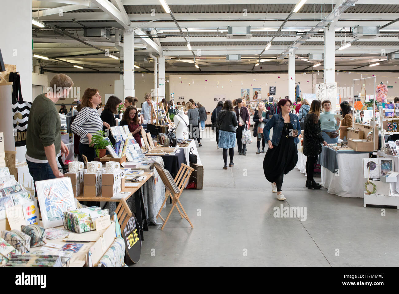 Renegade Handwerk Messe, ein Hallenbad indie Markt Veranstaltung in der alten Truman Brauerei in Shoreditch gehalten, East London Stockfoto