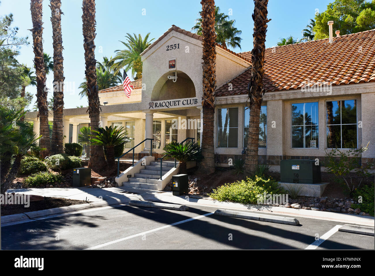 Las Vegas Gemeinschaft Racquet Club und Freizeit Anlage Außenarchitektur Stockfoto