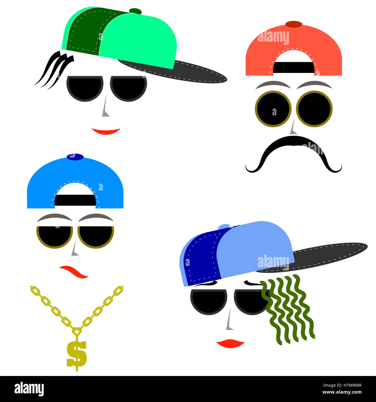 Hip Hop Boys Gesichter Stockfoto