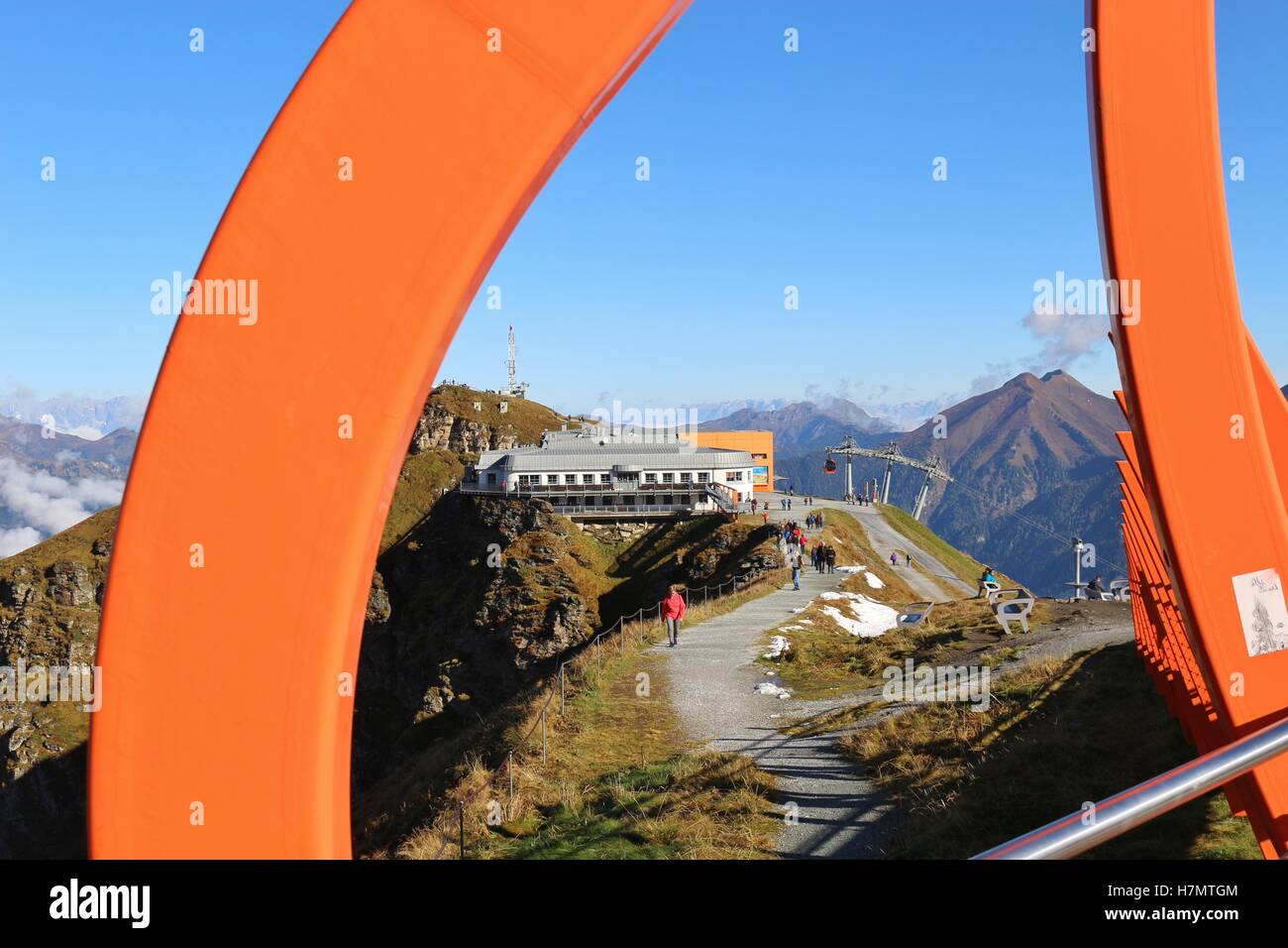 Panoramablick auf den Berg Stubnerkogel, Gasteiner Berge, Österreich, Europa. Stockfoto