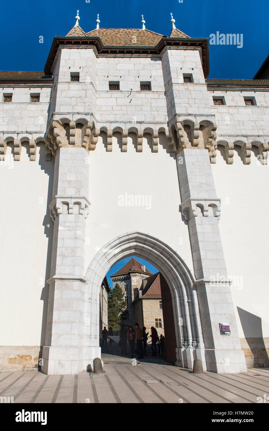 Eintritt in das Chateau d ' Annecy, Annecy, Haute Savoie, Frankreich Stockfoto