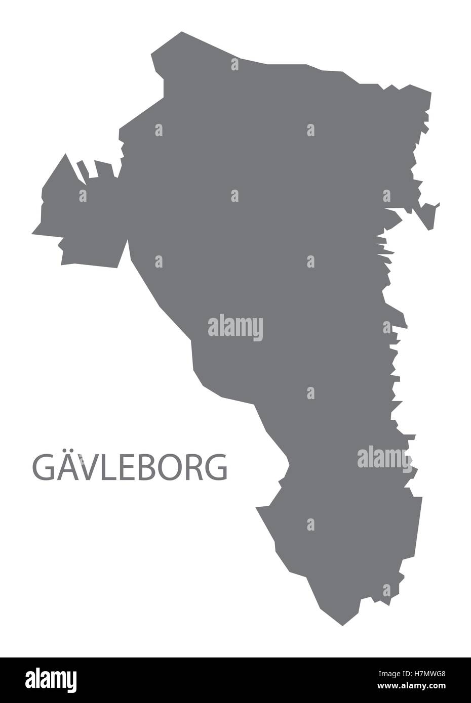 Gavleborg Schweden Karte grau Stock Vektor