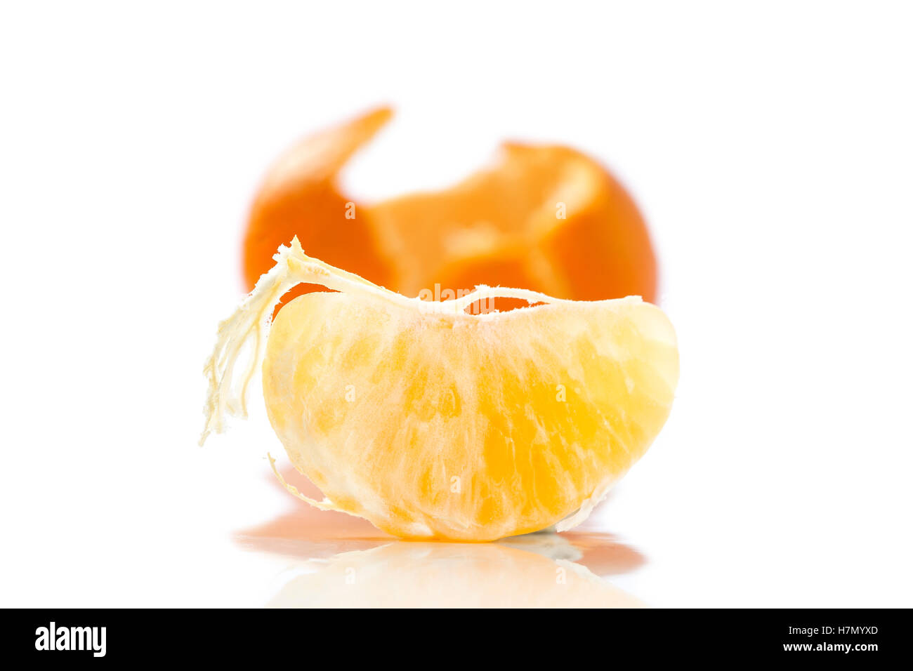 Mandarine oder Mandarin Obst isoliert auf weißem Hintergrund Stockfoto