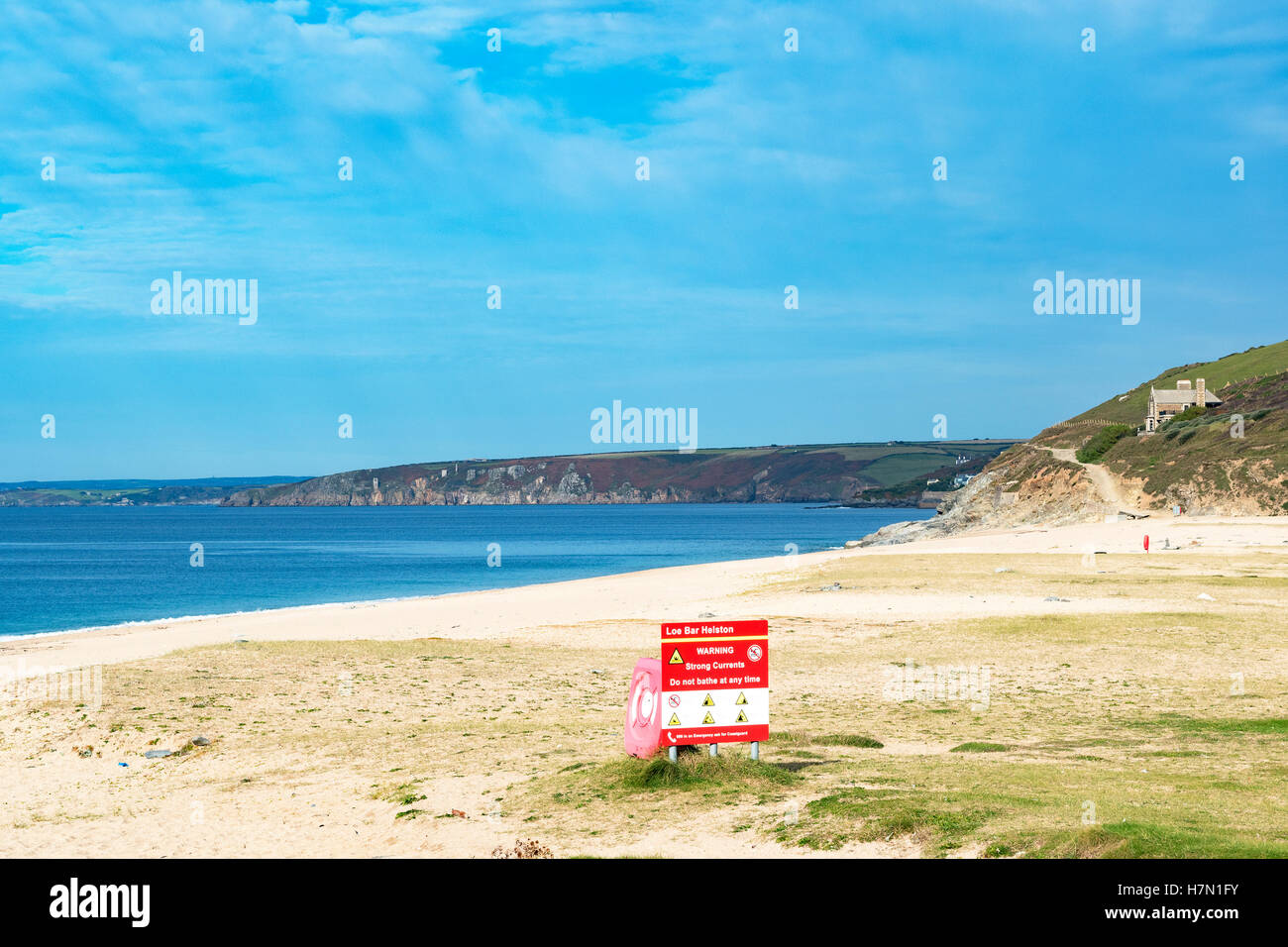 Der Strand von Loe Bar in der Nähe von Helston in Cornwall, Großbritannien Stockfoto