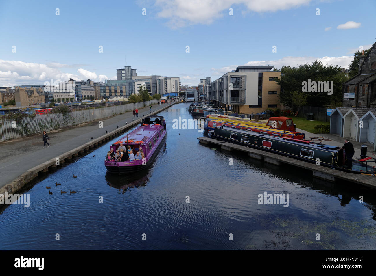Fountainbridge Edinburgh union Kanal Fextival Stockfoto