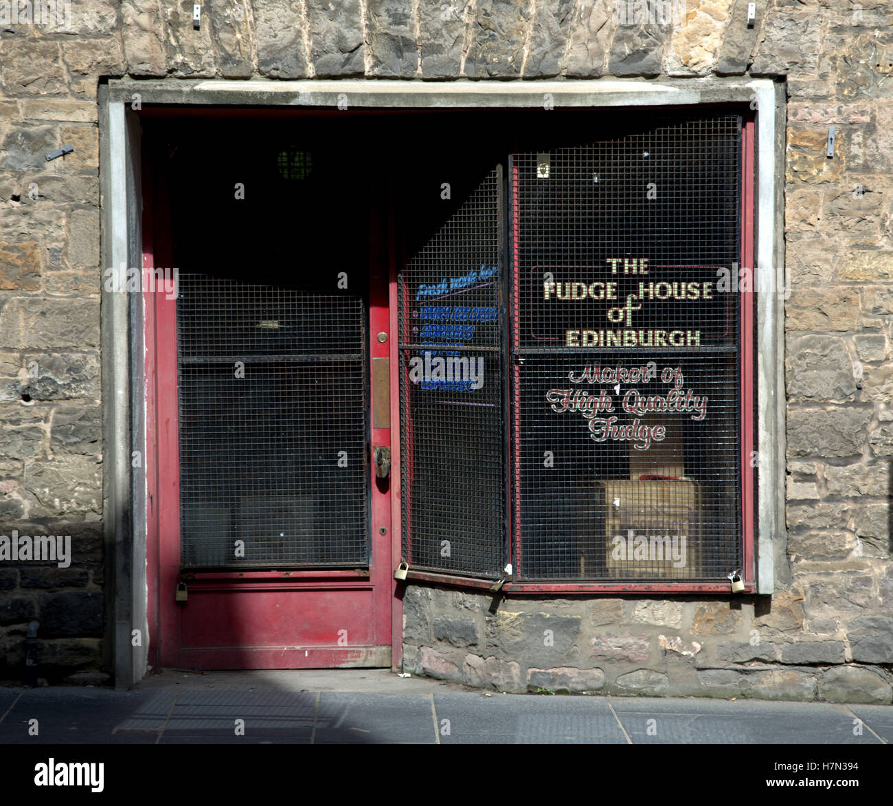 Edinburgh verlassen Fudge Verpackung Haus Stockfoto