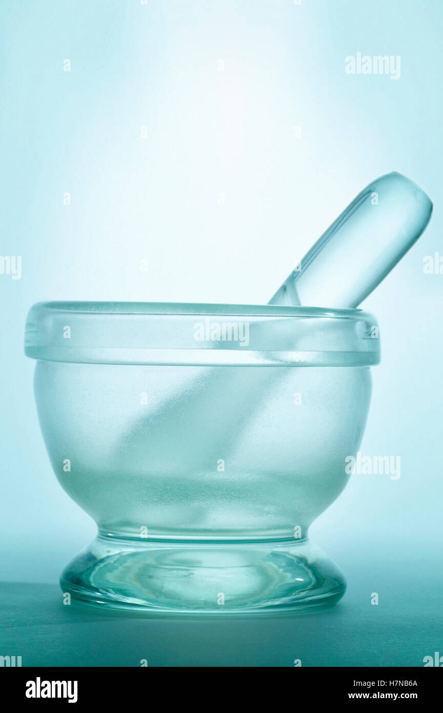 Mörser und Stößel medizinisches Konzept Stockfoto