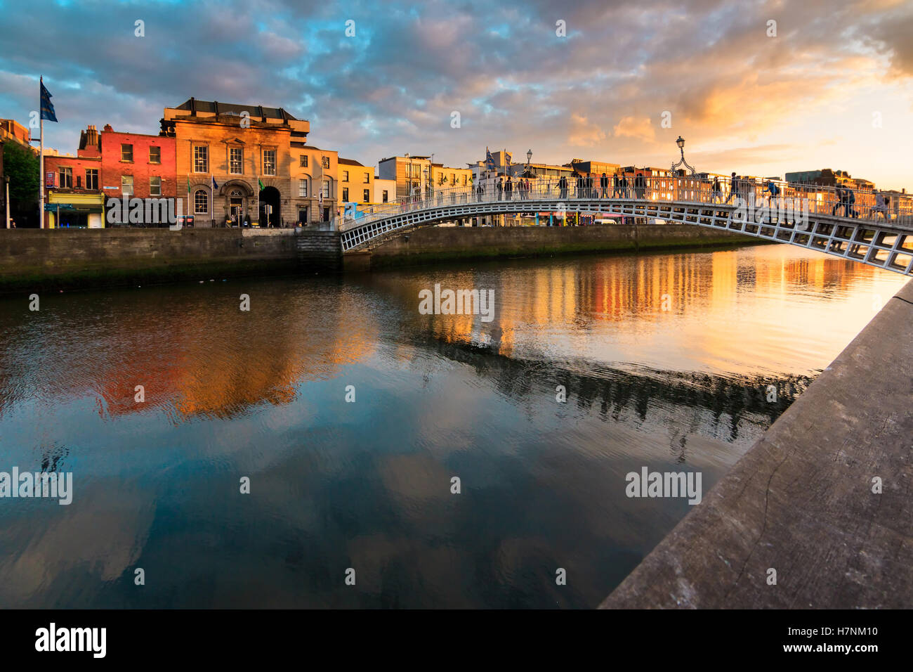 Ha'Penny Brücke, Dublin, Irland. Stockfoto