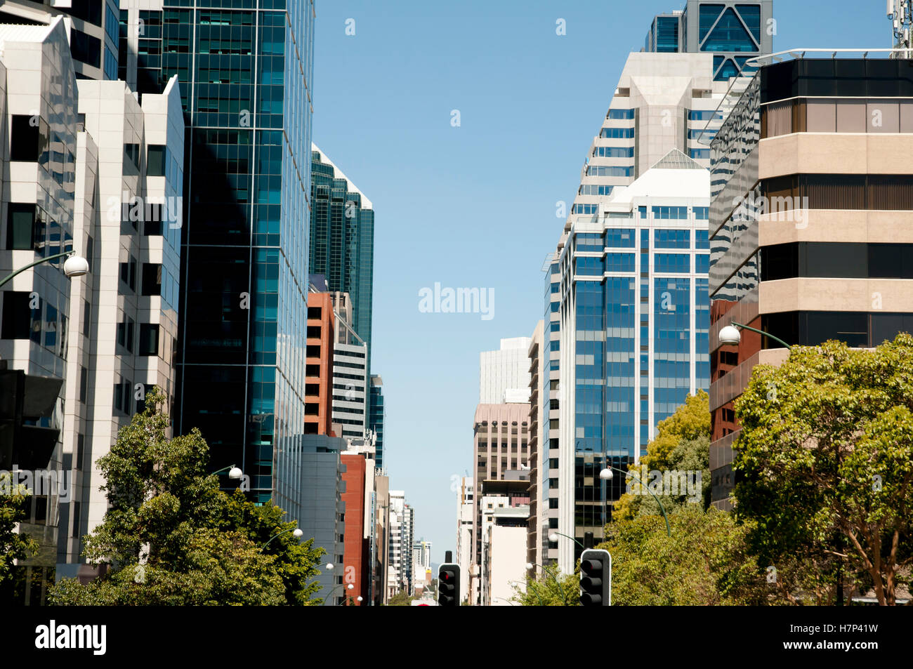 St Georges Terrace Main Street - Perth - Australien Stockfoto