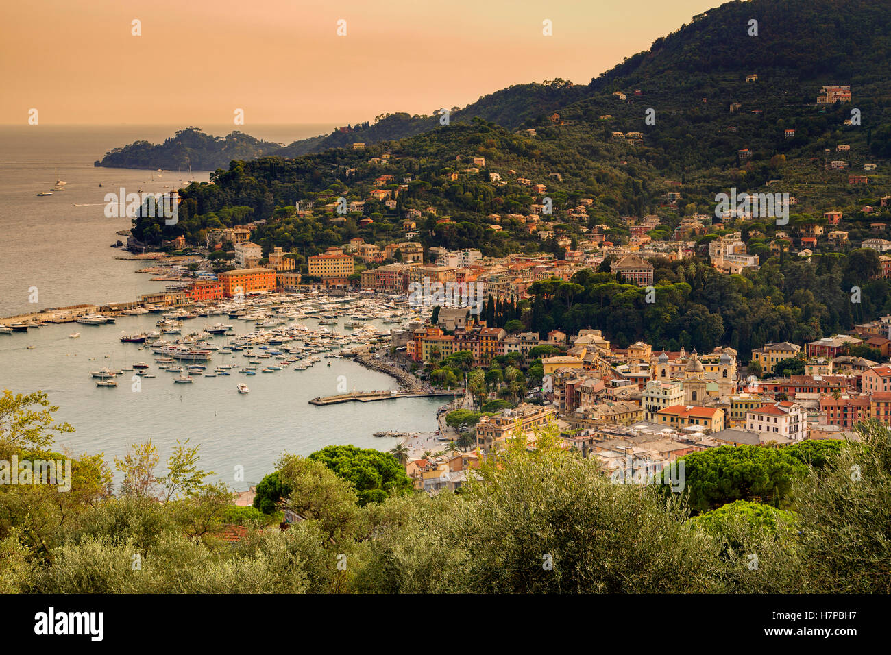 Santa Margherita, Fischerdorf, Cinque Terre. Genua. Mittelmeer. Ligurien, Italien Europa Stockfoto