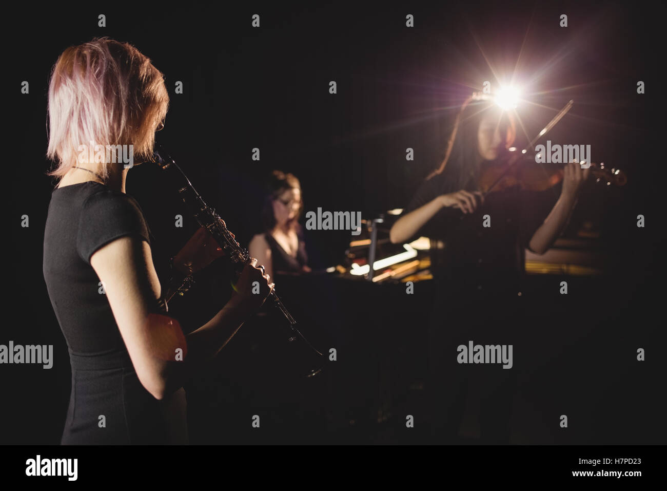 Frauen spielen verschiedene instrument Stockfoto