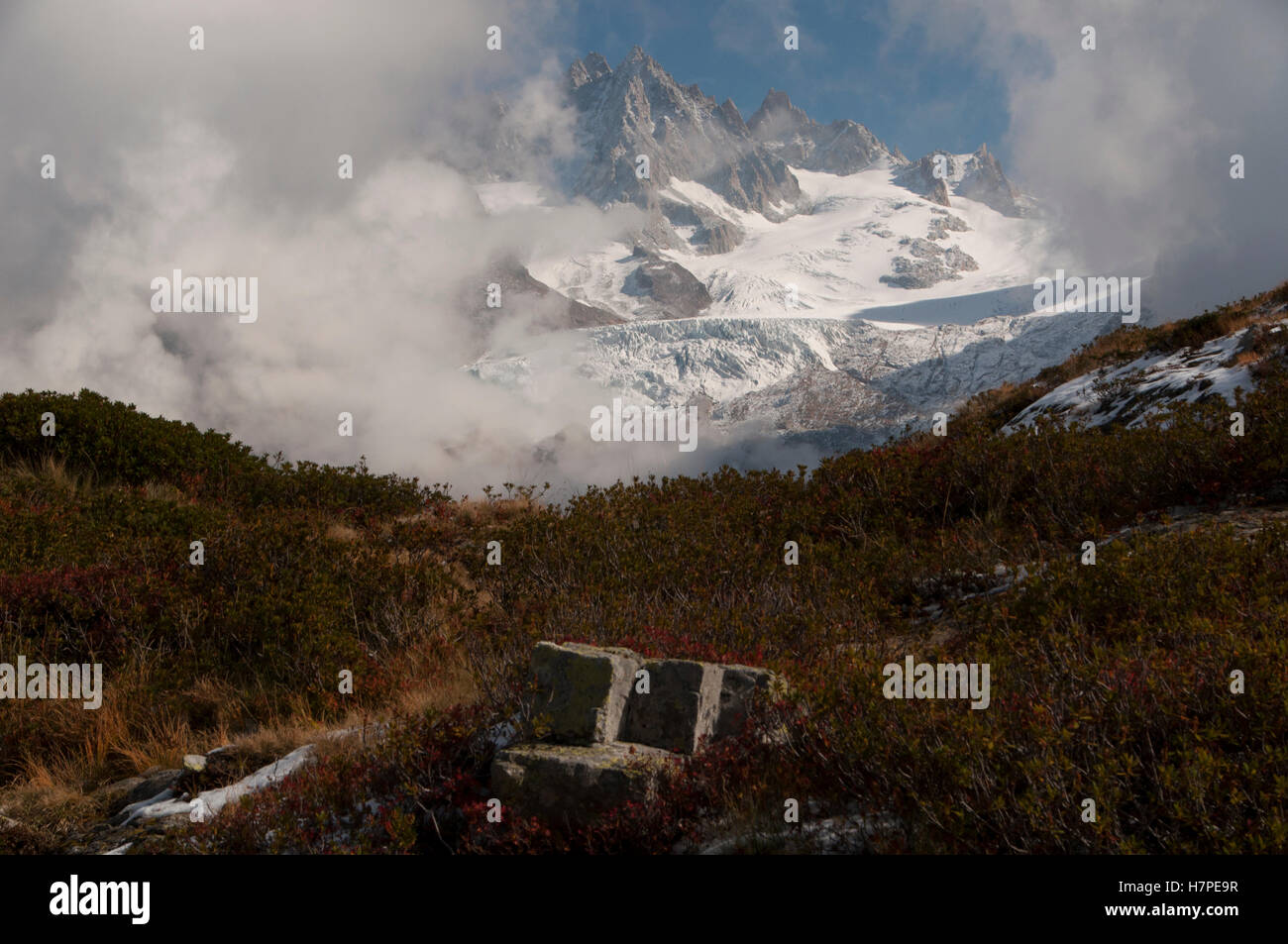 Aguille du Chardonnet und den Tour-Gletscher, Chamonix-Mont-Blanc, Frace Stockfoto