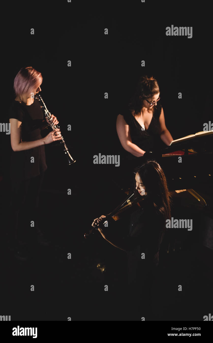 Frauen spielen verschiedene instrument Stockfoto