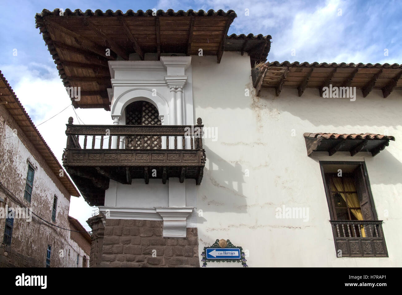 Typische traditionelle Haus in Cusco, Peru Stockfoto