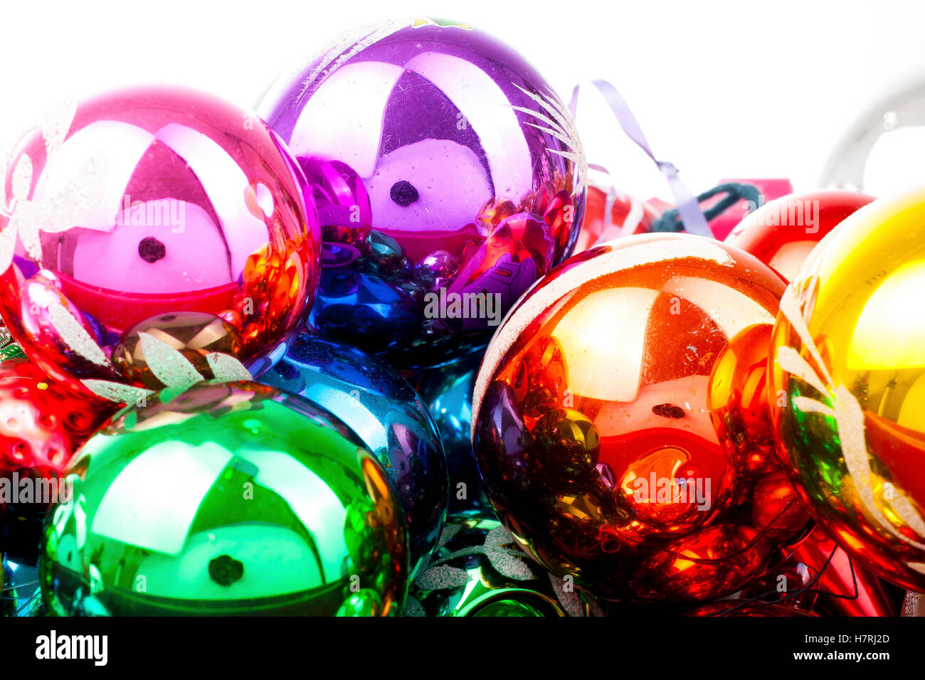 Christmas Ball Textur echten glas kugel. Weihnachtskugeln, feiern