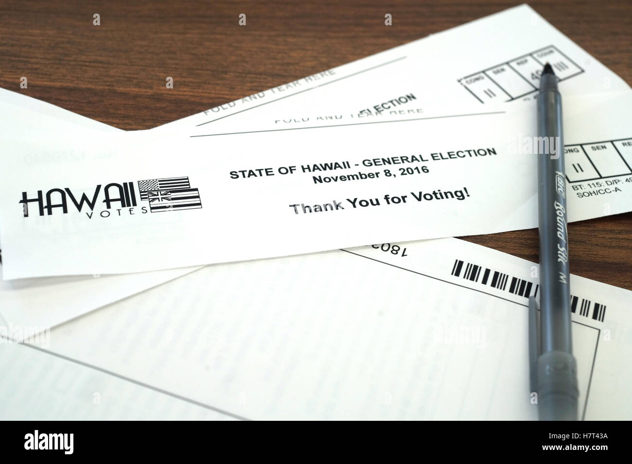 2016 US-Präsidentschaftswahl, Stimme, stimmen, Platz, Wahllokal, Stimmzettel Stockfoto